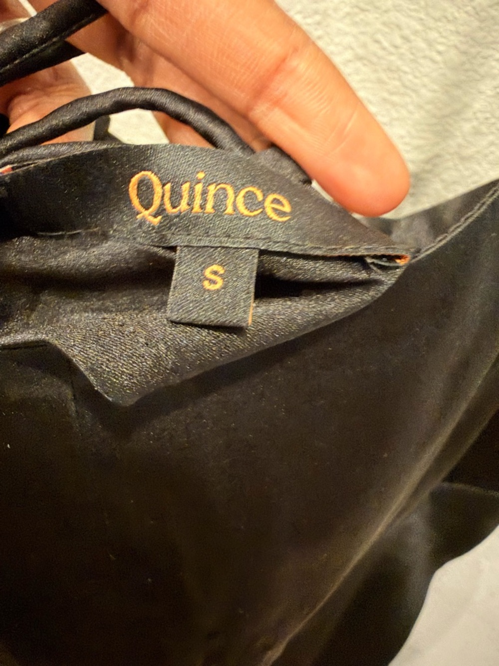 Quince Black Silk Midi Slip Dress with Front Cutout - Picture 6 of 7